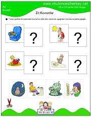 Zıt Kavramlar Kes Yapıştır Çalışmaları